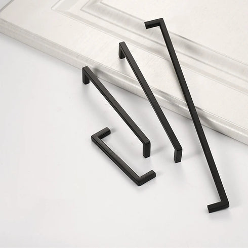 JAYA Modern Aluminum Alloy Cabinet Pull Handles Square Bar Drawer Handles Chrome Satin Gold Black