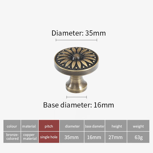 JAYA Antique Bronze Solid Brass Cabinet Handles Wardrobe Pull Cupboard Door Knob Kitchen Accessories Retro Furniture Hardware