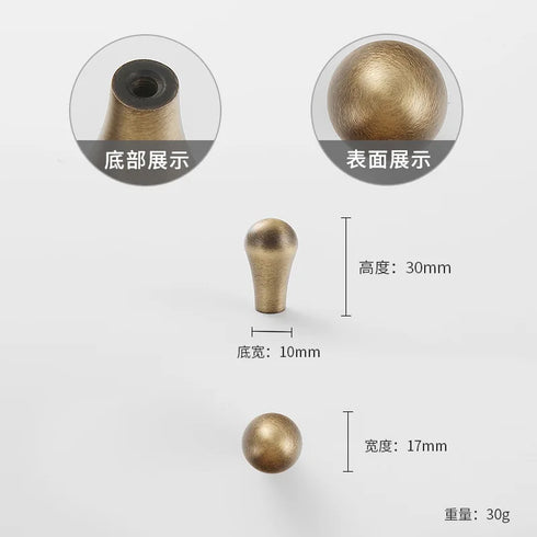 JAYA 2025 Retro Single Hole Solid Brass Wardrobe Handle Modern All-Copper All-Copper Square Cabinet Door Knobs