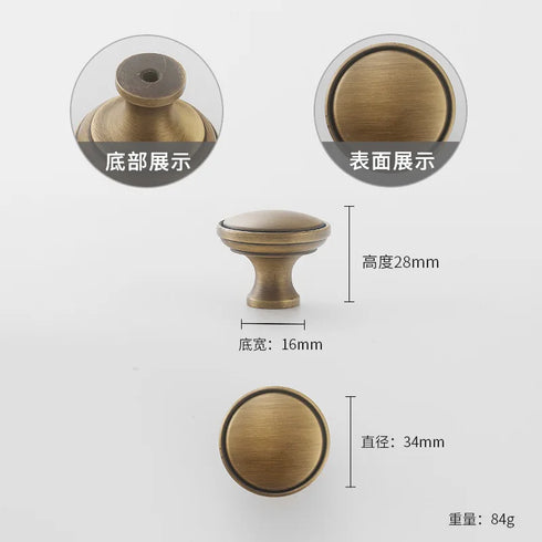 JAYA 2025 Retro Single Hole Solid Brass Wardrobe Handle Modern All-Copper All-Copper Square Cabinet Door Knobs