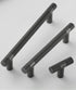 JAYA Ribbed Gold Brass Finish Cabinet Pull Handles and T Knobs Matte Black Kitchen Drawer Furniture Hardware