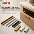 JAYA JY-ATP01 Modern Aluminum Alloy Hidden Tab Pull Top-Mount Edge Handle for Kitchen Cabinet Drawer Wardrobe