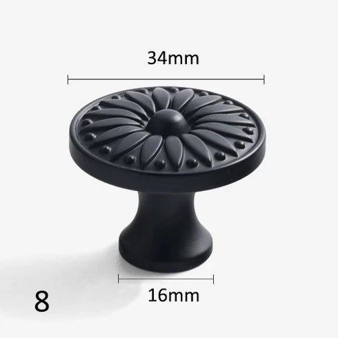 JAYA Modern Matte Black Brass Ball Cabinet Knob, Single-Hole Drawer Pull for Wardrobes and Kitchen Cabinets
