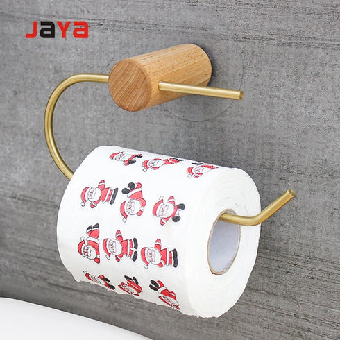 JAYA Modern Simple Bathroom Wall Mounted Multifunctional Brass Toilet Paper Towel Rack Perforated Toilet Paper Holder