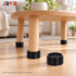 JAYA Plastic Chair Leg Floor Protectors Black Raised Cushion for Coffee Table Wooden Legs