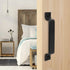 JAYA Matte Black Carbon Steel Barn Door Pull Handle with Mounting Screws for Wooden Sliding Cabinet Kitchen Partition Door