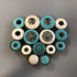 JAYA Vintage Synthetic Turquoise Cabinet Knobs Zinc Alloy Round Single Hole Drawer Pulls Blue Ivory for Dresser Wardrobe