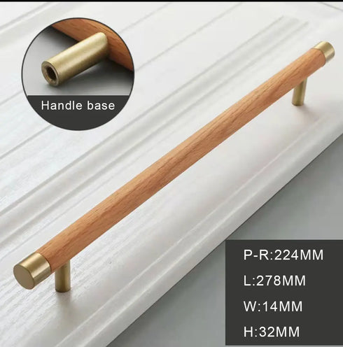 JAYA 140mm Pulls Brass Walnut Kitchen Kitchen Cabinet Drawer Door Pull Adjustable Hole Distance with Screw
