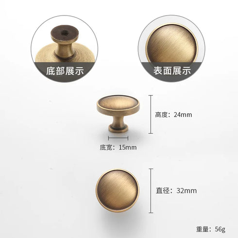 JAYA 2025 Retro Single Hole Solid Brass Wardrobe Handle Modern All-Copper All-Copper Square Cabinet Door Knobs