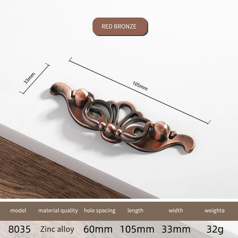 JAYA Antique Metal Drop Bail Cabinet Pull Handles Vintage Brass Finish for Kitchen Drawer Dresser Wardrobe Furniture