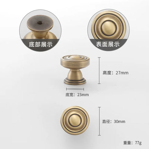 JAYA 2025 Retro Single Hole Solid Brass Wardrobe Handle Modern All-Copper All-Copper Square Cabinet Door Knobs