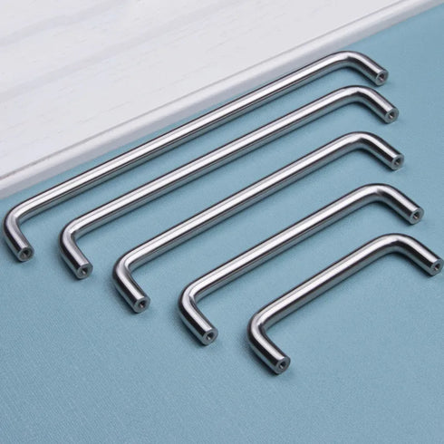 JAYA 50mm U-Shaped Stainless Steel Cabinet Handles M8 Thread Round Bar Pulls for Kitchen Dresser Furniture