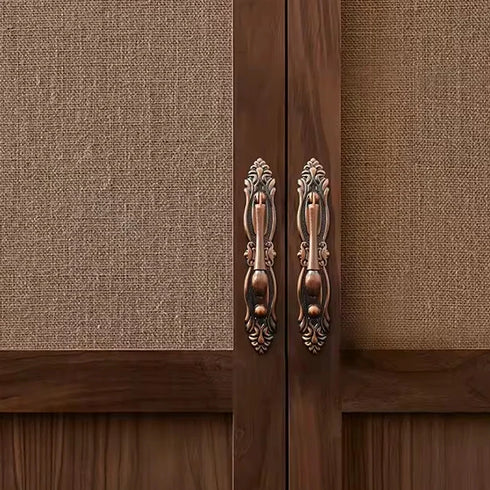 JAYA Antique Metal Drop Bail Cabinet Pull Handles Vintage Brass Finish for Kitchen Drawer Dresser Wardrobe Furniture