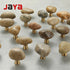 JAYA Natural Pebble Stone Cabinet Knobs with Brass Base Mini Drawer Pulls for Kitchen Wardrobe and Furniture Doors
