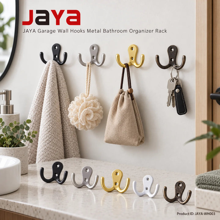 JAYA Garage Wall Hooks Kayak Storage Hooks Black Wall Hook Metal Bathroom Organizer Rack