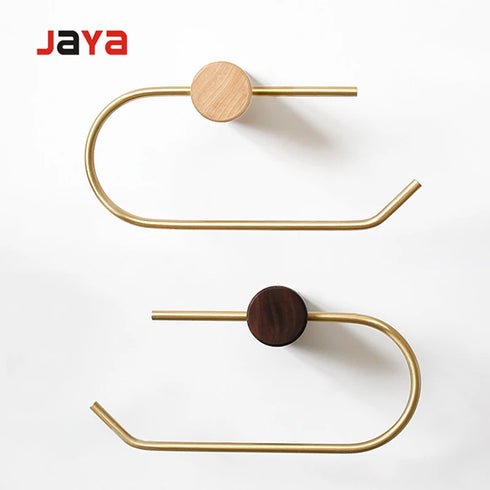 JAYA Modern Simple Bathroom Wall Mounted Multifunctional Brass Toilet Paper Towel Rack Perforated Toilet Paper Holder