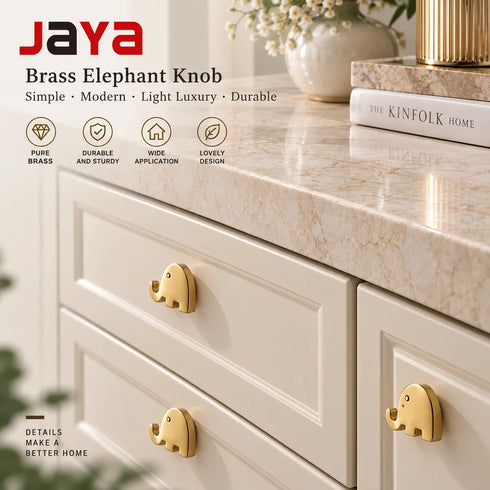 JAYA Simple Modern Light Luxury Single Hole Durable Brass Cabinet Dresser Drawer Handle Wardrobe Small Handle
