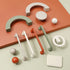 JAYA Modern Colorful Zinc Alloy Half Moon Cabinet Handles and Round Knobs for Kitchen Wardrobe Drawer Furniture