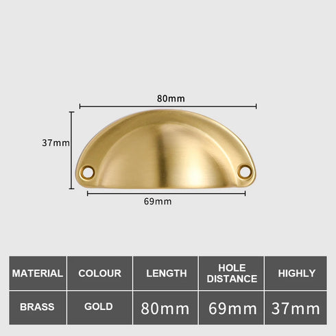 JAYA Luxury Brass Drawer Pulls Modern Kitchen Cabinets Gold Semicircle Invisible Handles Dresser Bedroom Furniture Patina Brass