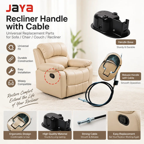 Sofa Chair Couch Recliner Handle with Cable Universal Recliner Replacement Parts Release Lever Pull Handle Metal Bedroom Dresser