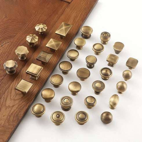 JAYA 2025 Retro Single Hole Solid Brass Wardrobe Handle Modern All-Copper All-Copper Square Cabinet Door Knobs