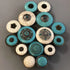 JAYA Vintage Synthetic Turquoise Cabinet Knobs Zinc Alloy Round Single Hole Drawer Pulls Blue Ivory for Dresser Wardrobe