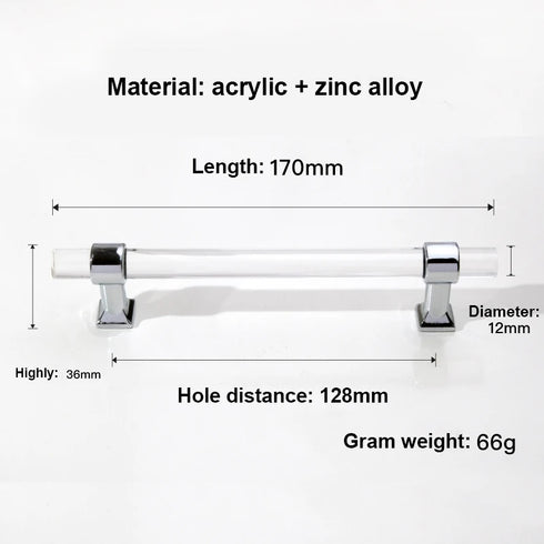 JAYA Durable Decorative Handle Hardware Acrylic Serving Tray Handles Silver Clear Acrylic Tray Handle