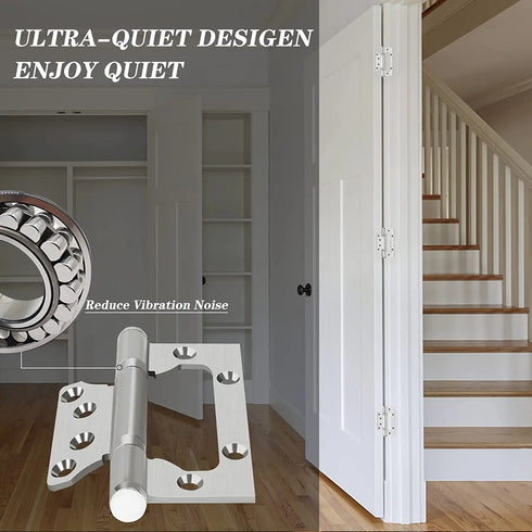 JAYA Stainless Steel No Mortise Flush Hinge Butterfly Cabinet Door Hinge Rust Resistant Furniture Hardware