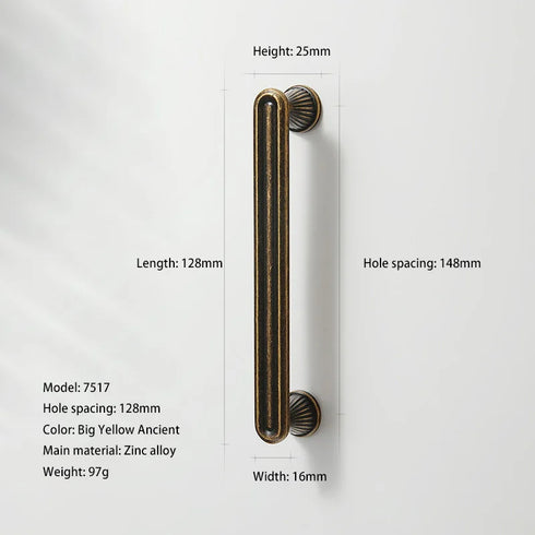 JAYA Retro Zinc Alloy Wardrobe Door Handle Modern Light Luxury Simple Bronze Single-hole Drawer Cabinet Wine