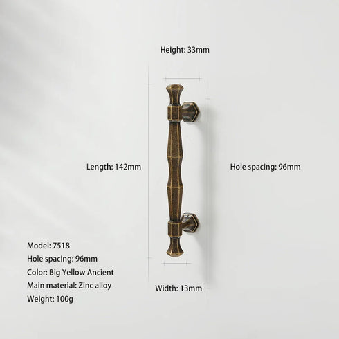 JAYA Retro Zinc Alloy Wardrobe Door Handle Modern Light Luxury Simple Bronze Single-hole Drawer Cabinet Wine