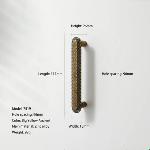 JAYA Retro Zinc Alloy Wardrobe Door Handle Modern Light Luxury Simple Bronze Single-hole Drawer Cabinet Wine