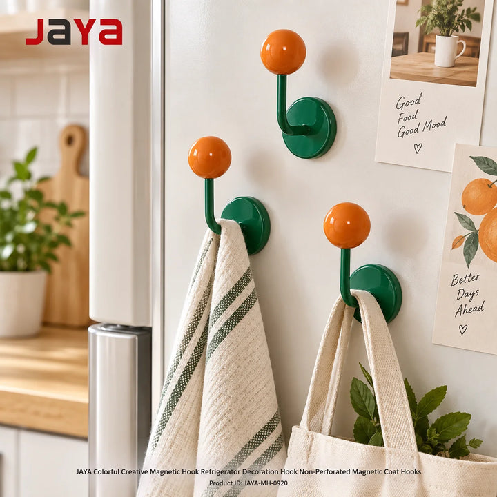 JAYA Colorful Creative Magnetic Hook Refrigerator Decoration Hook Non Perforated Magnetic Coat Hooks