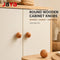 JAYA Round Wooden Cabinet Knobs Natural Wood Drawer Pulls for Wardrobe Cupboard Dresser Furniture