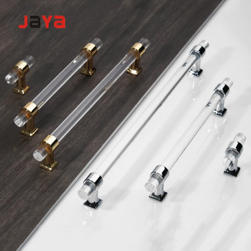JAYA Durable Decorative Handle Hardware Acrylic Serving Tray Handles Silver Clear Acrylic Tray Handle