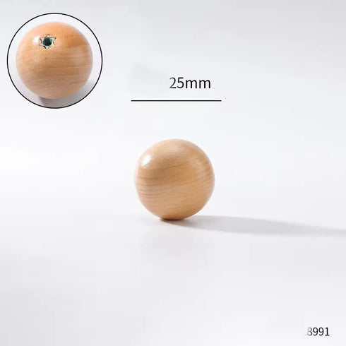 JAYA Natural Wooden Round Ball Cabinet Knobs in Multiple Sizes for Drawers Wardrobes Dressers and Cupboards