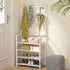 DAJUE Modern Convertible 4-Layer Shoe Rack with Hat & Coat Storage for Living Room & Dining Area Metal Iron Construction