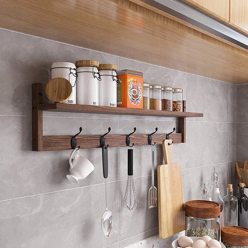 JAYA Wall Hanging Clothes Hanger Wall Wooden Shelving Living Room Wall Hanging Coat Bedroom Multi-Purpose Coat Hook