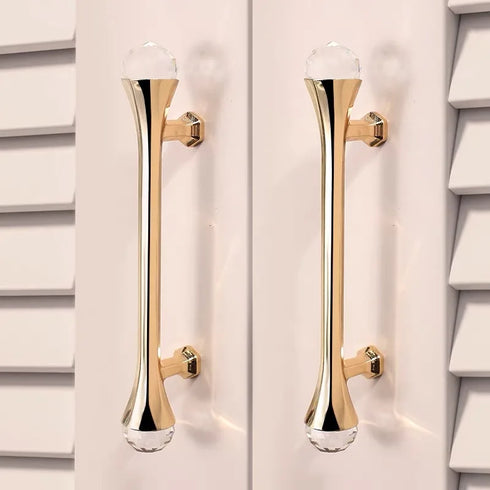 JAYA Gold Crystal End Cabinet Pulls Zinc Alloy Wardrobe Drawer Furniture Door Handles