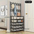 DAJUE Modern Convertible 4-Layer Shoe Rack with Hat & Coat Storage for Living Room & Dining Area Metal Iron Construction