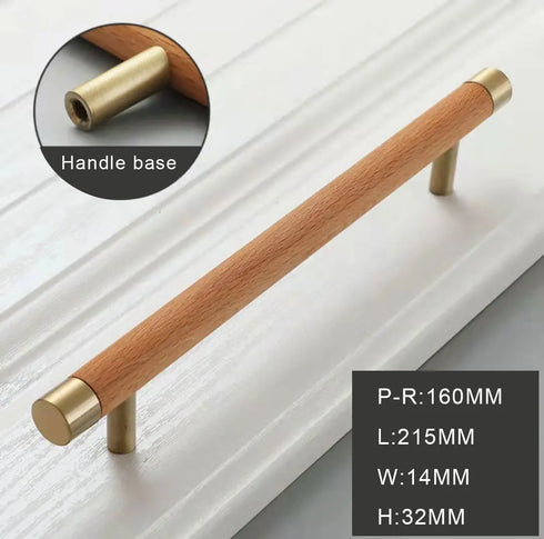 JAYA 140mm Pulls Brass Walnut Kitchen Kitchen Cabinet Drawer Door Pull Adjustable Hole Distance with Screw