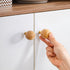 JAYA Natural Wooden Round Ball Cabinet Knobs in Multiple Sizes for Drawers Wardrobes Dressers and Cupboards
