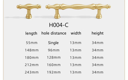 JAYA Brass Cabinet Knobs and Handles Luxury Gold Decorative Single Hole Knobs and Furniture Drawer Pulls for Kitchen Wardrobe
