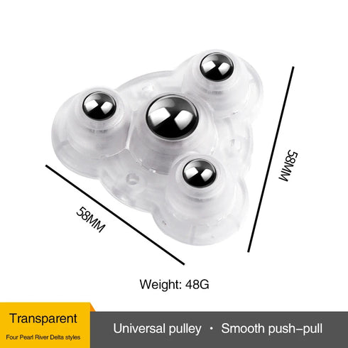 JAYA Mini Universal 4-Ball Transfer Caster with Steel Rollers and Nylon Base for Furniture Storage Boxes