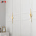 JAYA Brass Finish Zinc Alloy Semicircle Cabinet Handles Pair Mounted Half Moon Pulls for Kitchen Wardrobe Drawer Door Furniture
