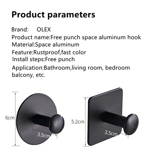 JAYA 2024 High Quality Wall Mounted Hooks for Hanging Bags Clothes Single Hooks No Punching Hook for Bathroom