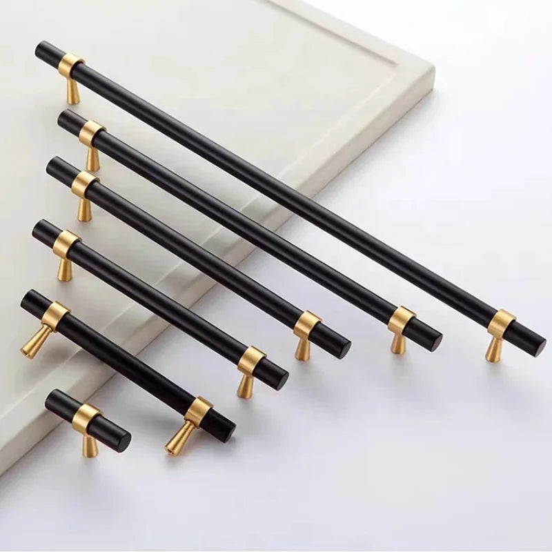 JAYA 2025 High Quality Brass Handle American Modern Gold Black Drawer Cabinet Furniture Hardware Door Handle Knobs