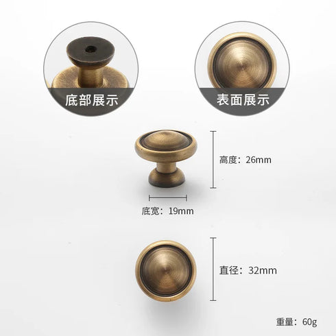JAYA 2025 Retro Single Hole Solid Brass Wardrobe Handle Modern All-Copper All-Copper Square Cabinet Door Knobs