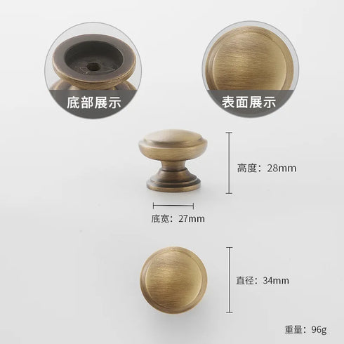 JAYA 2025 Retro Single Hole Solid Brass Wardrobe Handle Modern All-Copper All-Copper Square Cabinet Door Knobs