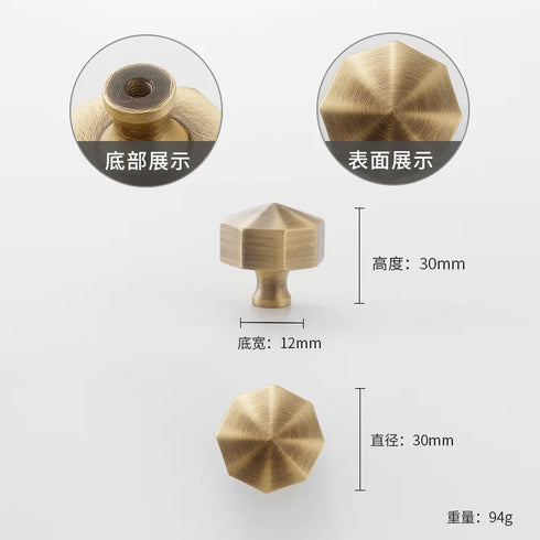 JAYA 2025 Retro Single Hole Solid Brass Wardrobe Handle Modern All-Copper All-Copper Square Cabinet Door Knobs