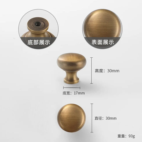 JAYA 2025 Retro Single Hole Solid Brass Wardrobe Handle Modern All-Copper All-Copper Square Cabinet Door Knobs